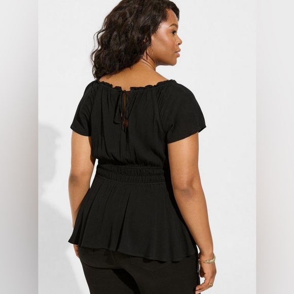 Torrid Babydoll Washable Gauze Short Sleeve Top Size 3x - Picture 2 of 13